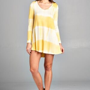 Printed Stylish Modern Long Sleeve Mini Tunic Dress
