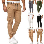 2022 New Men's Trousers Joggers Solid Multi pocket Mens Pants Outwear