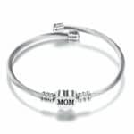 FAST SHIPPING! Mother's Day Stainless Steel Heart Charm Bangle ITALY