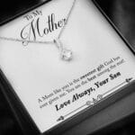 CARD#50-Son_to_mother_first_text 18K White Gold Plated Ribbon Love